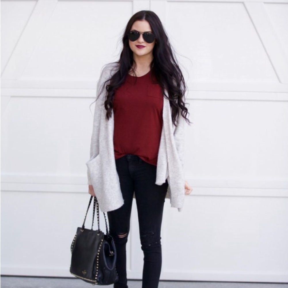 Rachel Parcell Red Fitted Short Sleeve Tee